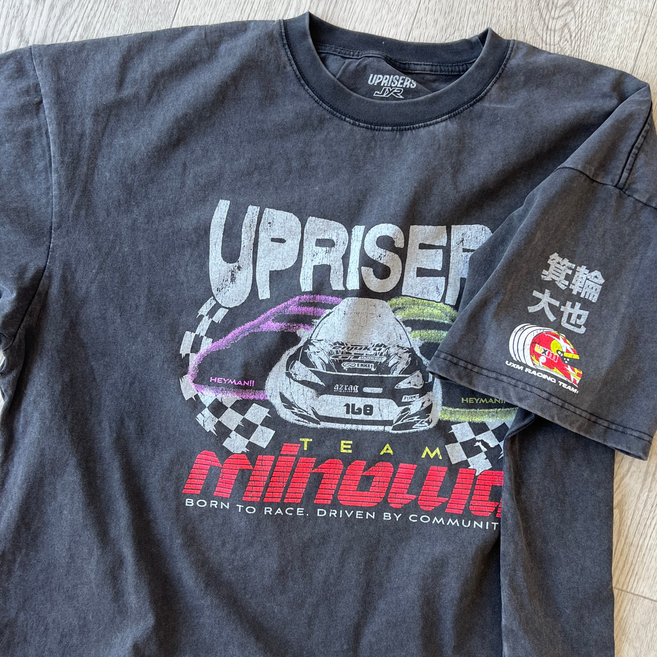 M&R automatic screen printing press at French Press Custom production floor