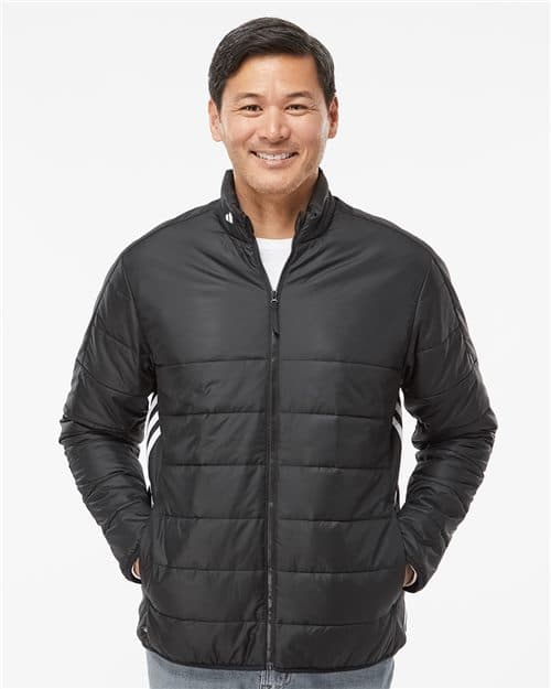 Adidas Men's 3-Stripes Puffer Full-Zip Jacket