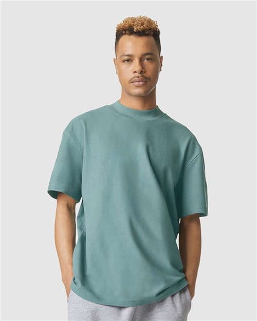 American Apparel Unisex Pique Mockneck Tee