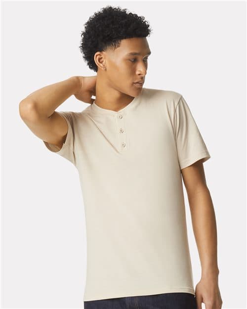 American Apparel Unisex CVC Henley Tee