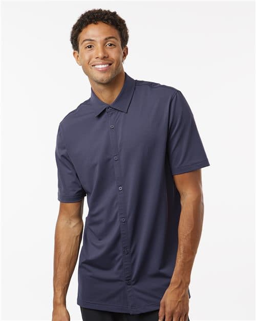 Adidas Men's Full Button Down Short Sleeve Shirt