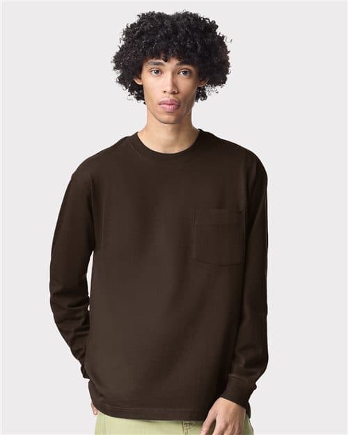 American Apparel Unisex Super Heavyweight Long Sleeve Pocket Tee