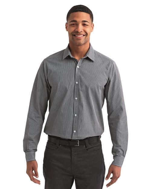 Artisan Collection by Reprime Men's Microcheck Gingham Cotton Shirt
