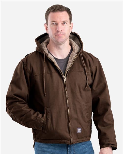 Berne Apparel Men's Heartland Washed Duck Hooded Work Coat