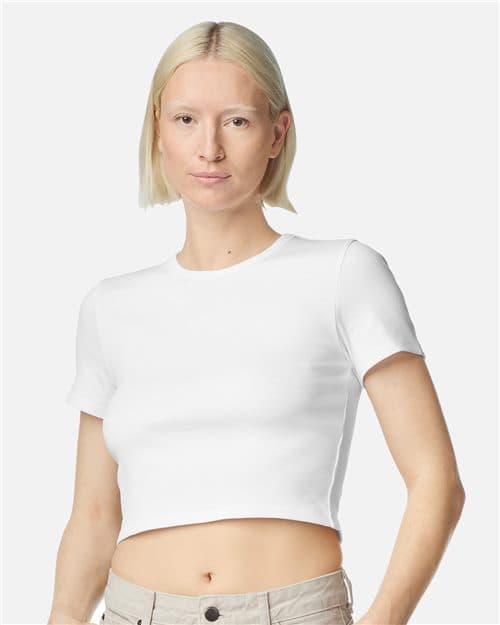 American Apparel Women's Baby Rib Cropped Tee