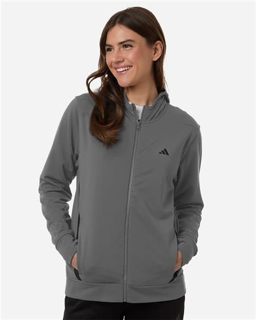 Adidas Women's Game & Go Fleece Full-Zip Hooded Sweatshirt