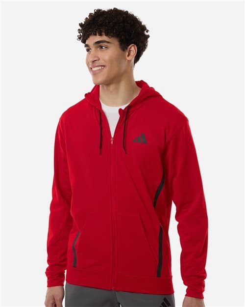 Adidas Men's Game & Go Fleece Full-Zip Hooded Sweatshirt