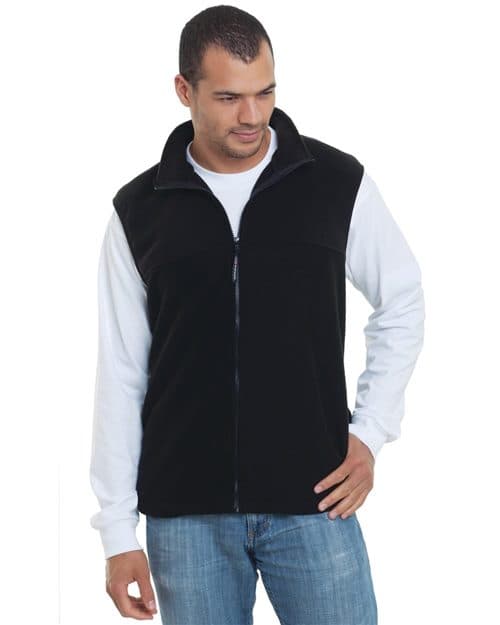 Bayside Men's USA-Made Full-Zip Fleece Vest