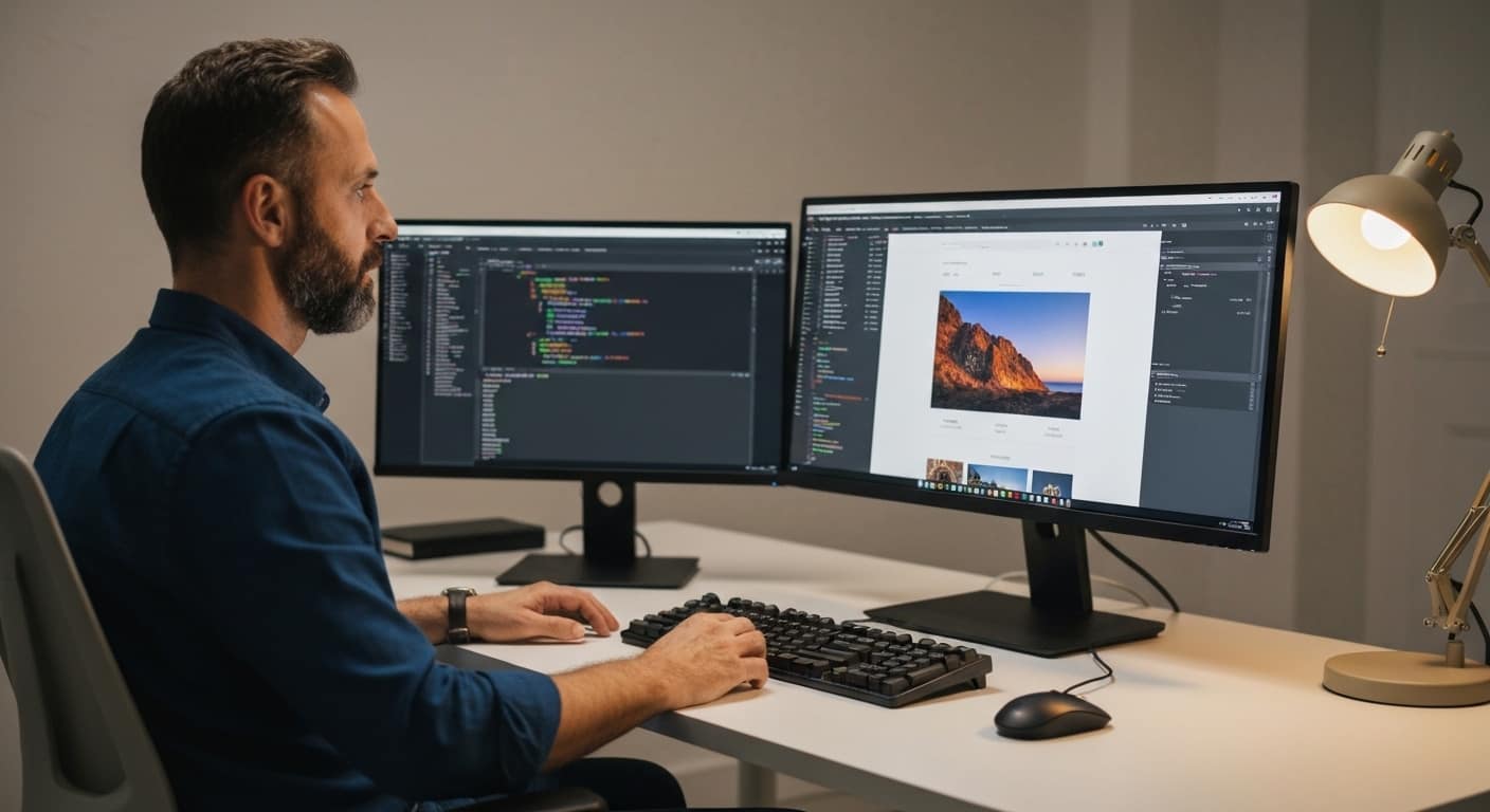 Custom website on laptop screen