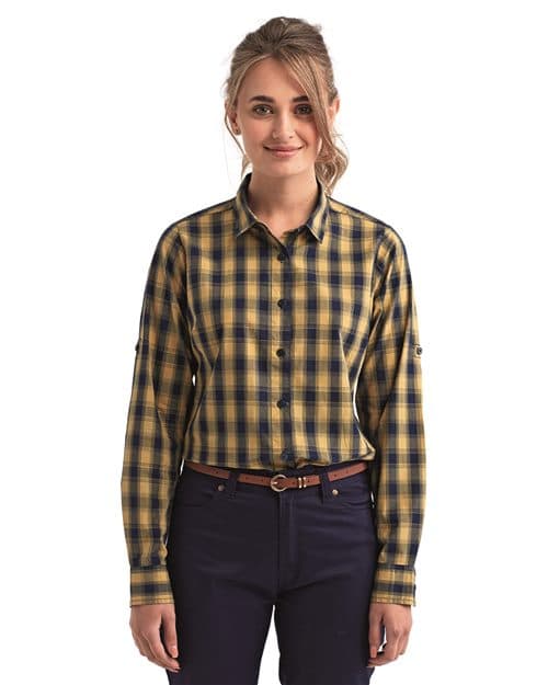 Artisan Collection by Reprime Women's Mulligan Check Cotton Dress Shirt