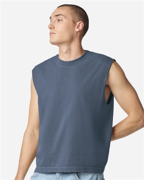 American Apparel Unisex Heavyweight Cotton Garment-Dyed Mid-Length Muscle Tee