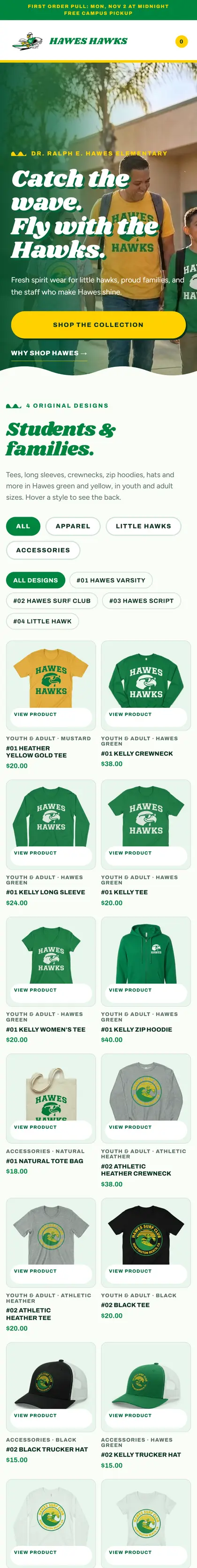 The Hawes Hawks Spirit Shop store on a phone